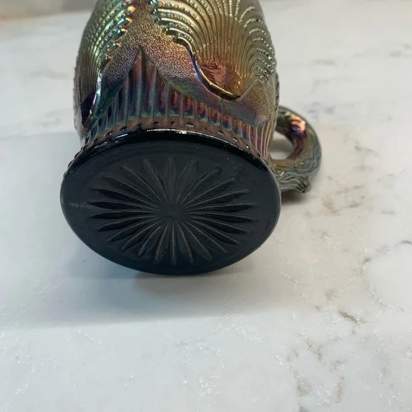 Vintage Dungan Iridescent Carnival Shell Design Glass Mug - Picture 4 of 9